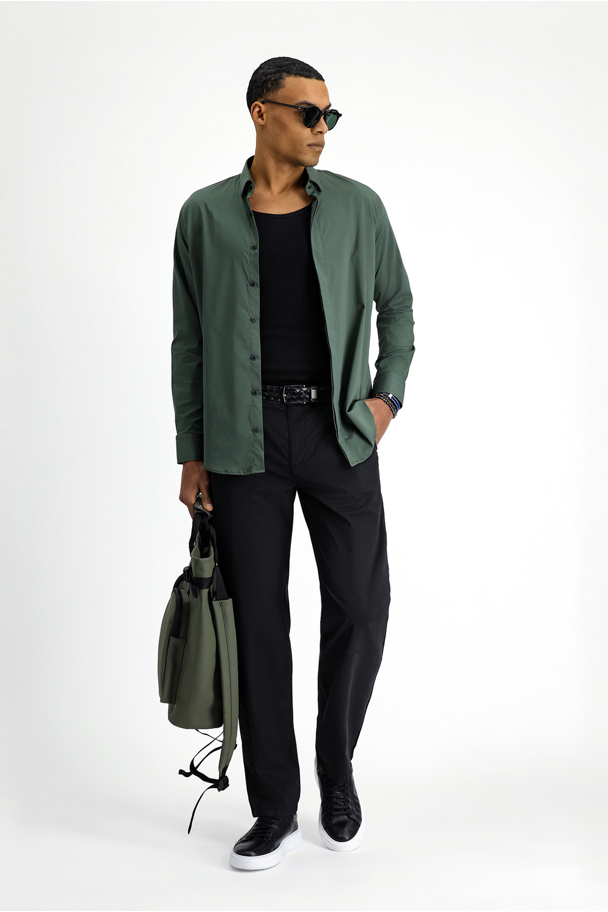 Kiğılı Regular Fit Standart Kesim Likralı Kanvas / Chino Pantolon — مشکی KY2537D0DZ009