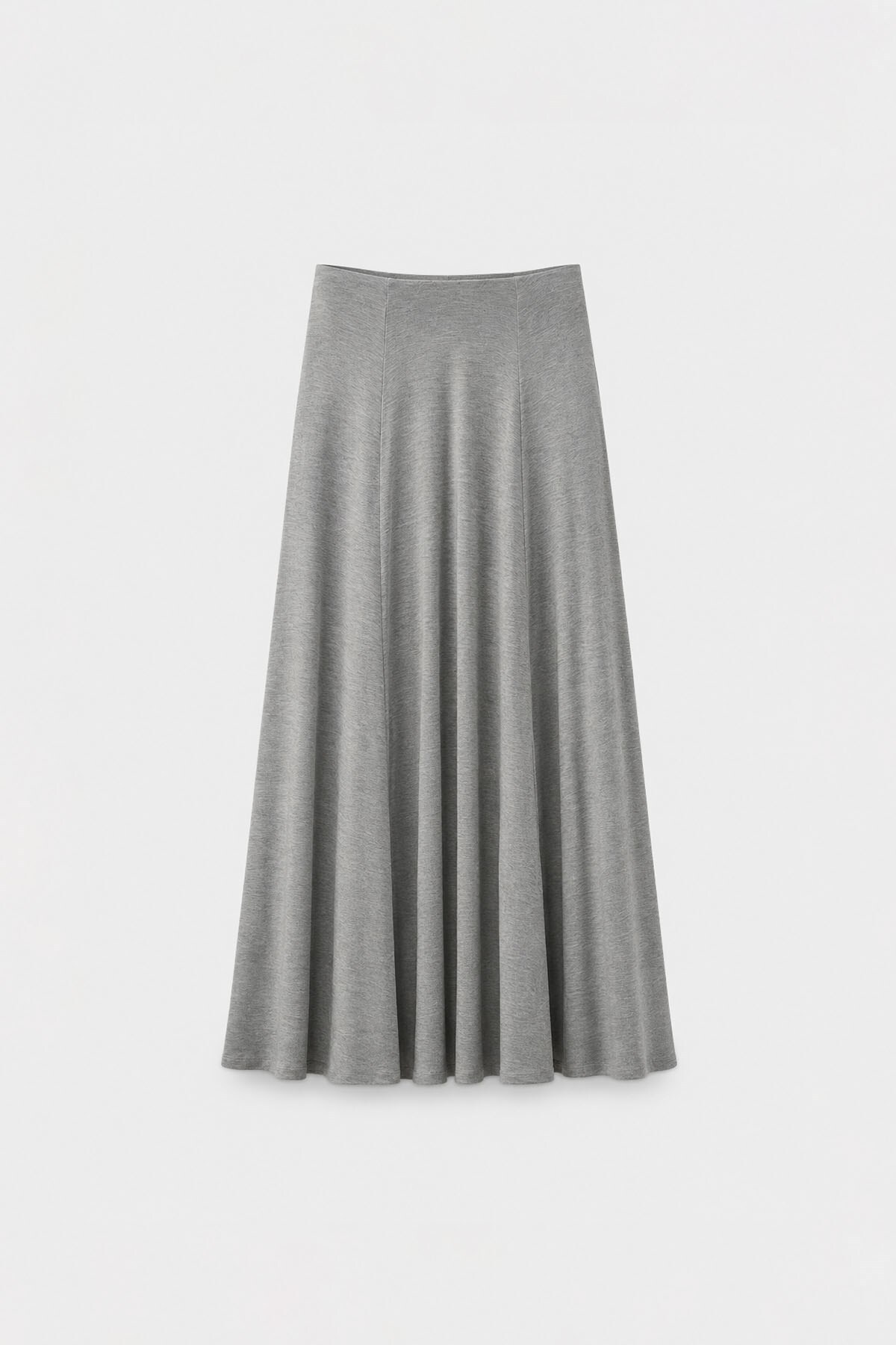Suud Collection Gri Kate Dökümlü Uzun Etek görsel 4