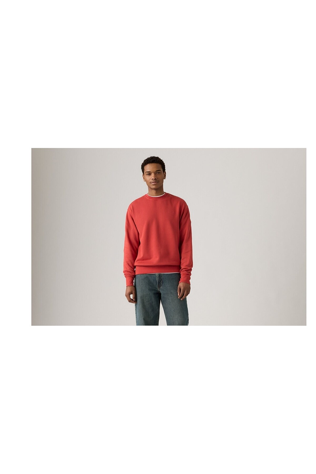 سویشرت مردانه یقه گرد طرح ریلکس فیت نخی با لوگو SWEAT A9244 لیوایز سویشرت Levi's