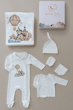Astral Baby %100 Pamuk Premium Yenidoğan Hastane Çıkışı 6'lı Yakalı Uzun Koll...