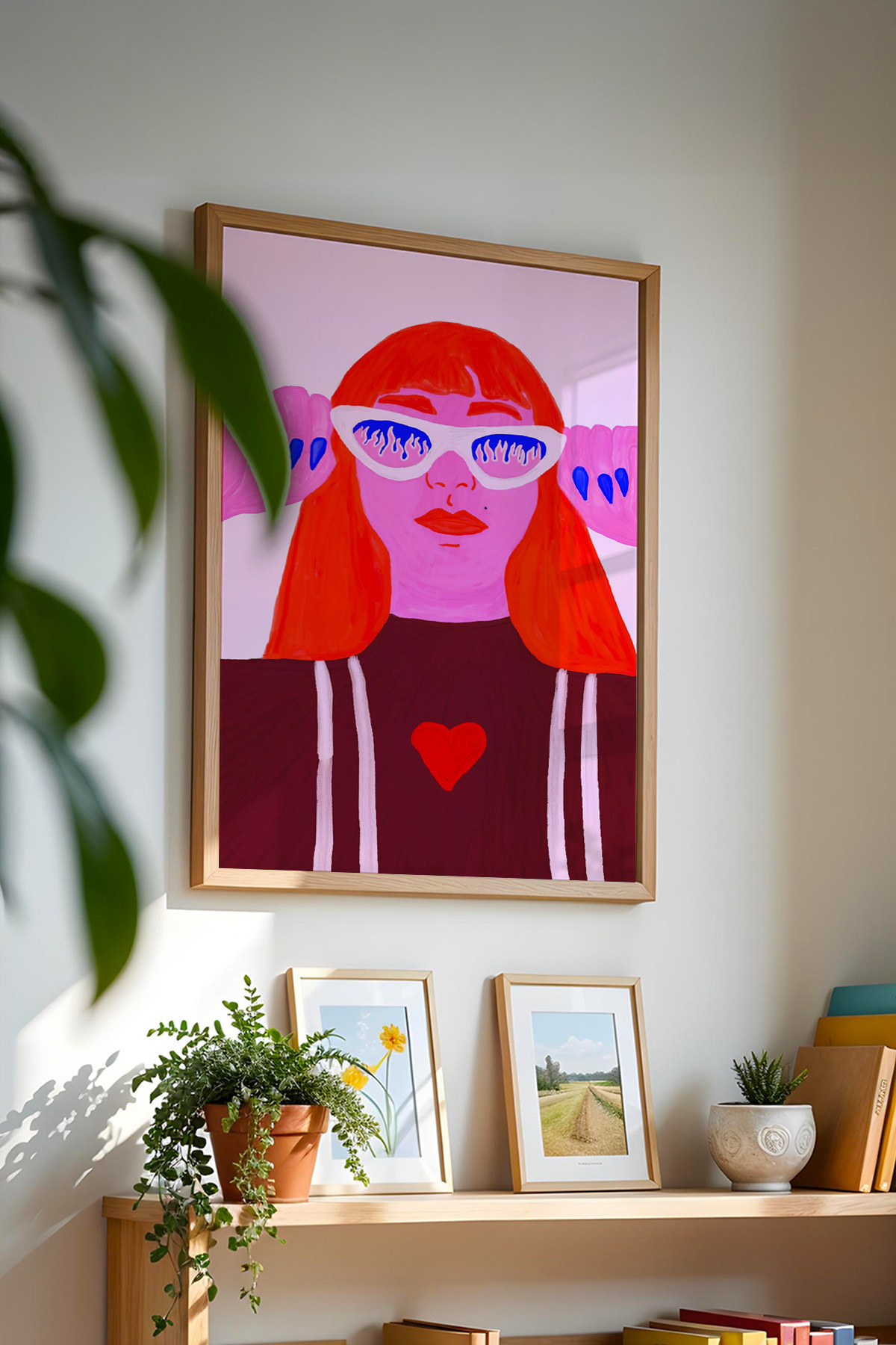 Pop Art Kadın Portre Tablo Poster Modern İllüstrasyon Duvar Dekoru Çerçevesiz