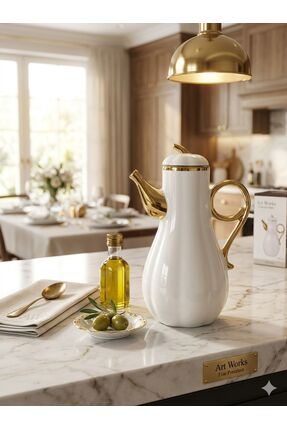 Defne Kitchen Gold Detaylı Balkabağı Model Yağdanlık - Sirkelik 1 Adet