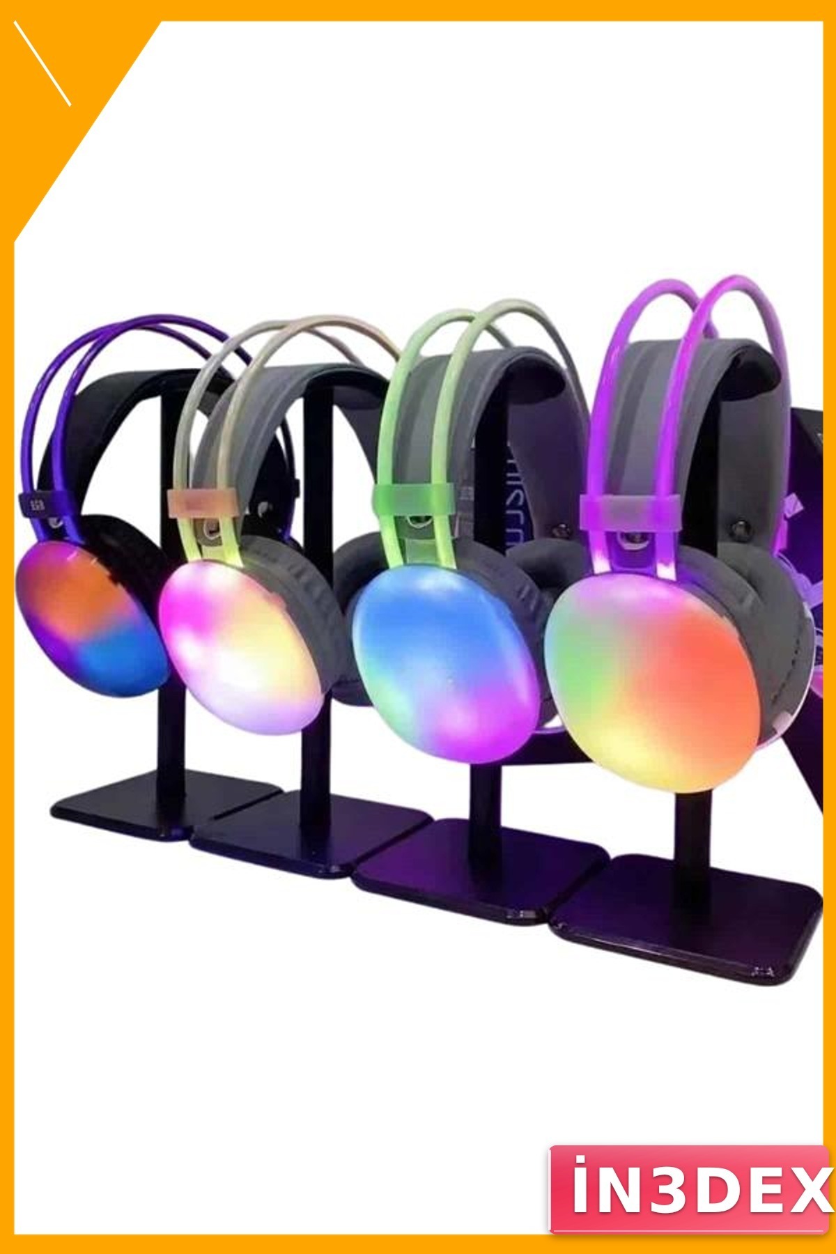 Kablosuz Kulak Üstü Bluetooth Kulaklık 40mm Sürücü RGB Işık