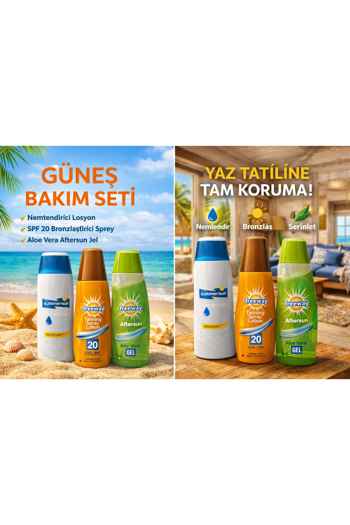 Summersun & Freeway Güneş Bakım Üçlü Set – Tatilde Tam Koruma — 882888 — تصویر 3 از 4