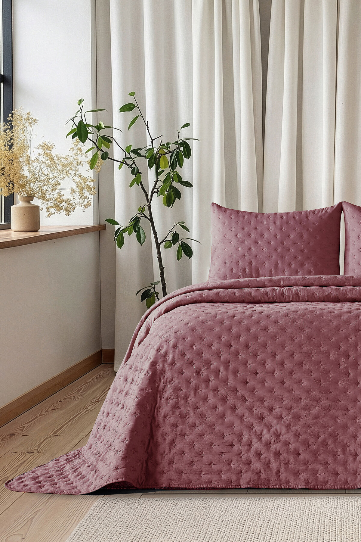 Harmony Bedspread Double Tablecloth Claret Red