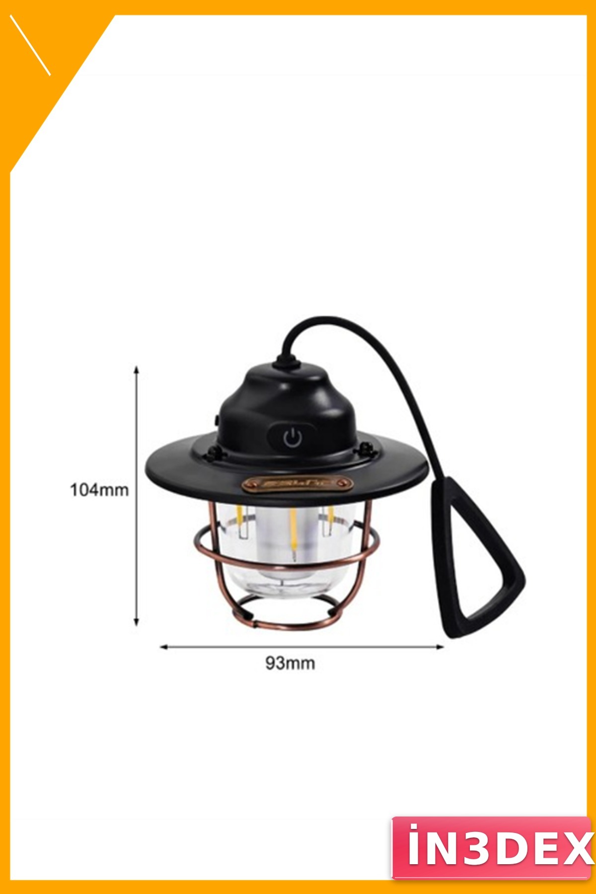 Retro LED Kamp Feneri 4 Işık Modu Su Geçirmez USB Şarjlı