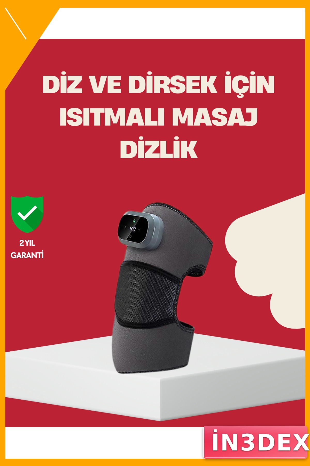 Isıtmalı Titreşimli Diz Masaj Cihazı 3 Seviyeli