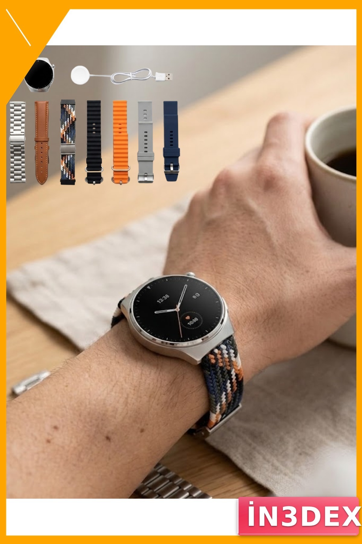 7 Kordonlu Bluetooth Akıllı Saat Arama Özellikli Uyku ve Aktivite Takibi
