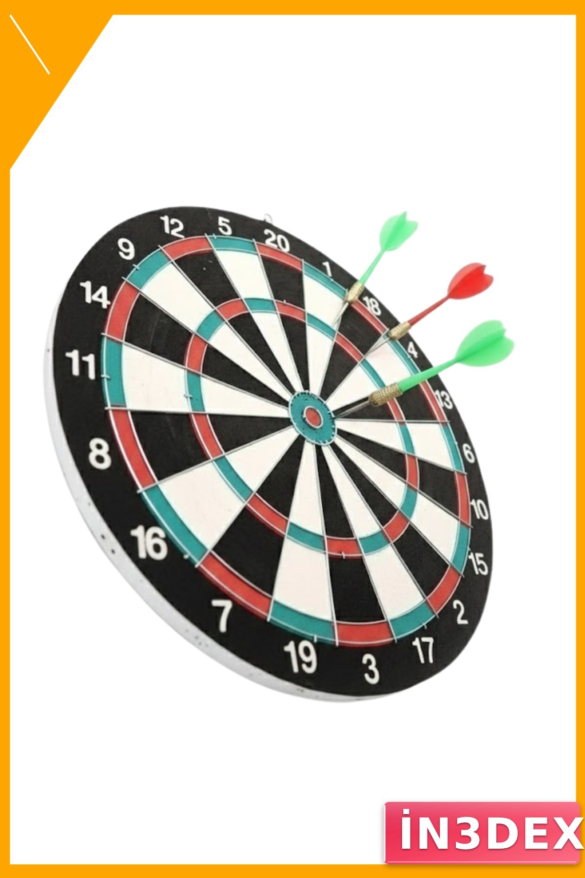 17 İnç Dart Tahtası Seti 4 Metal Ok Hediyeli Dayanıklı