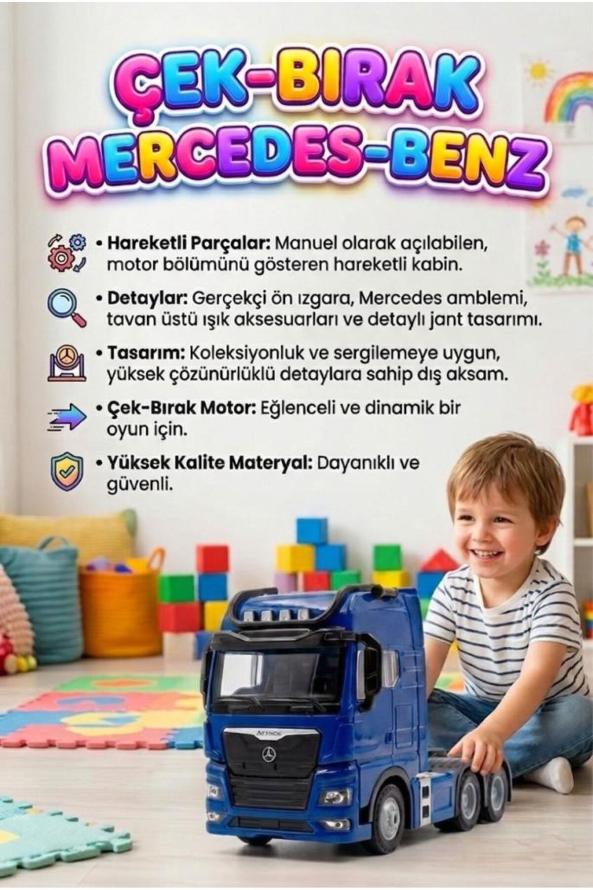 Tıfıl Toys Mercedes Actroc Çek-Bırak Mekanizmalı Metal Gerçekçi