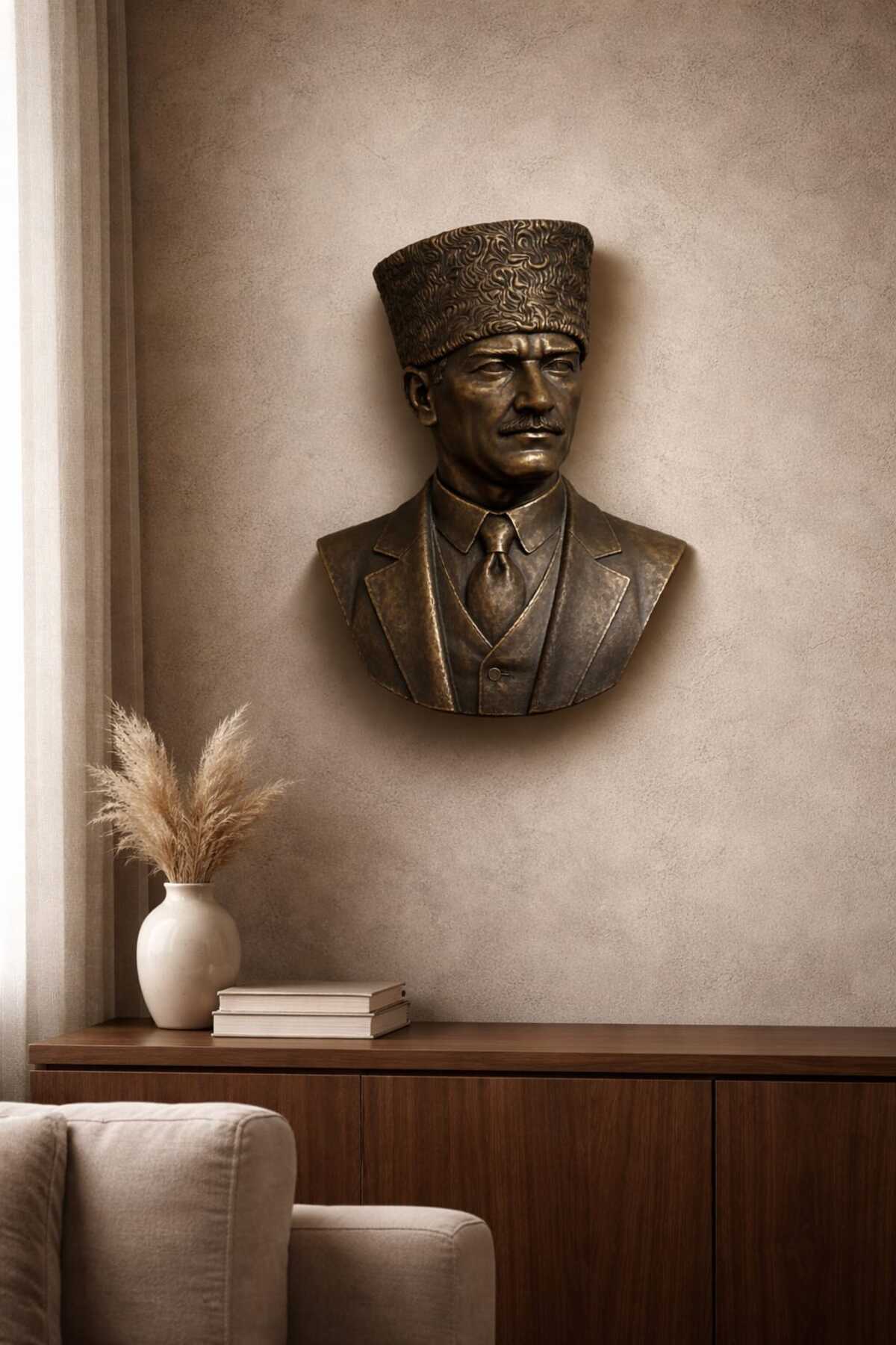 ATATÜRK Wall Bust Wall Sculpture Decorative Hanging Wall Sculptures 25cm