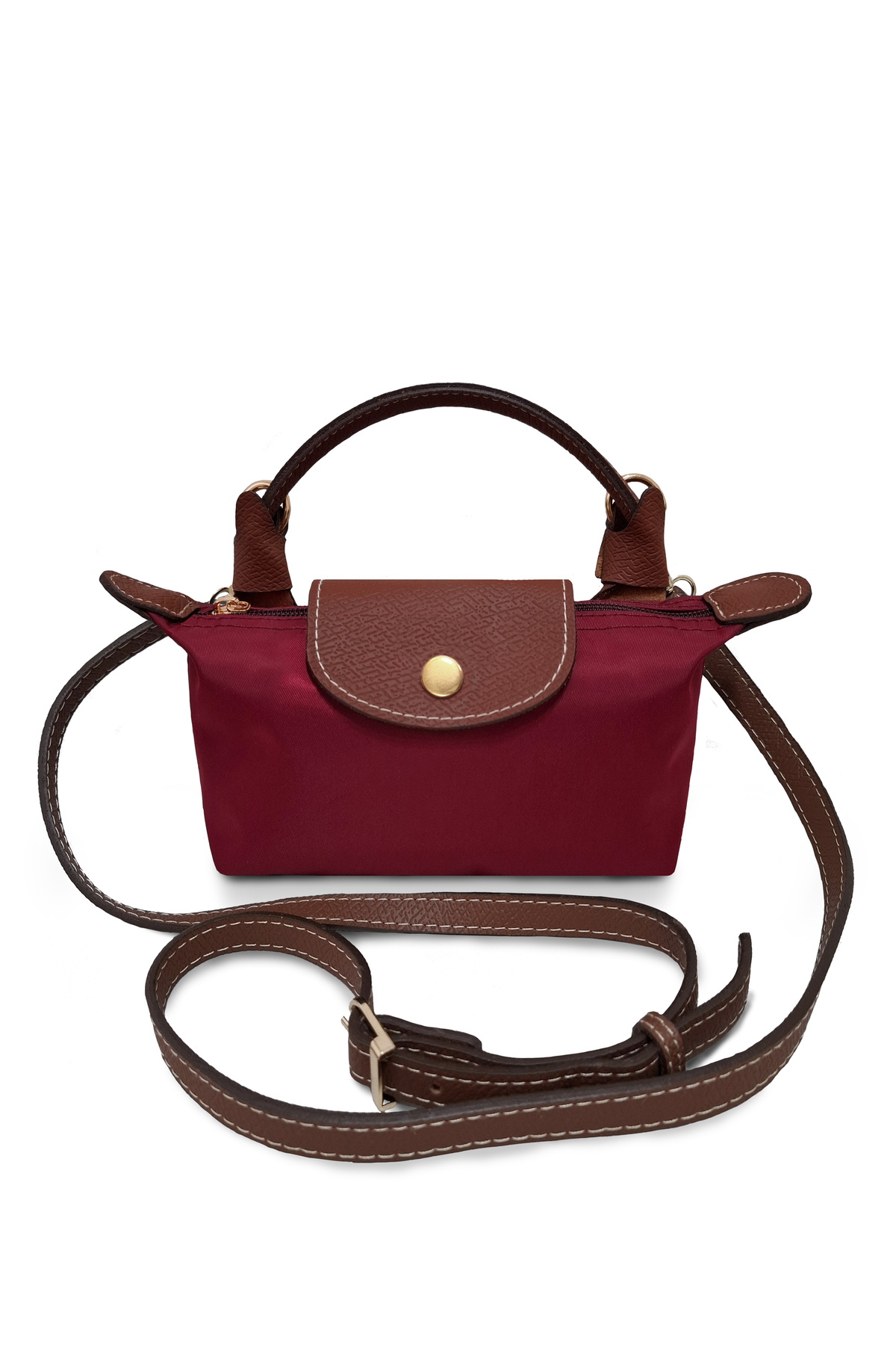 Women's Small Hand and Shoulder Bag Burgundy, Tan Top Quality, Xs
