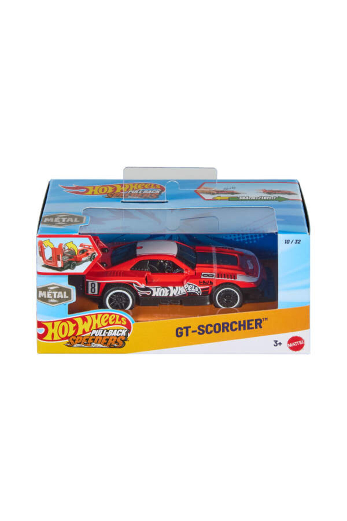 HOT WHEELS Pull-Back Speeders 1:43 Arabalar GT-Scorcher JKR01