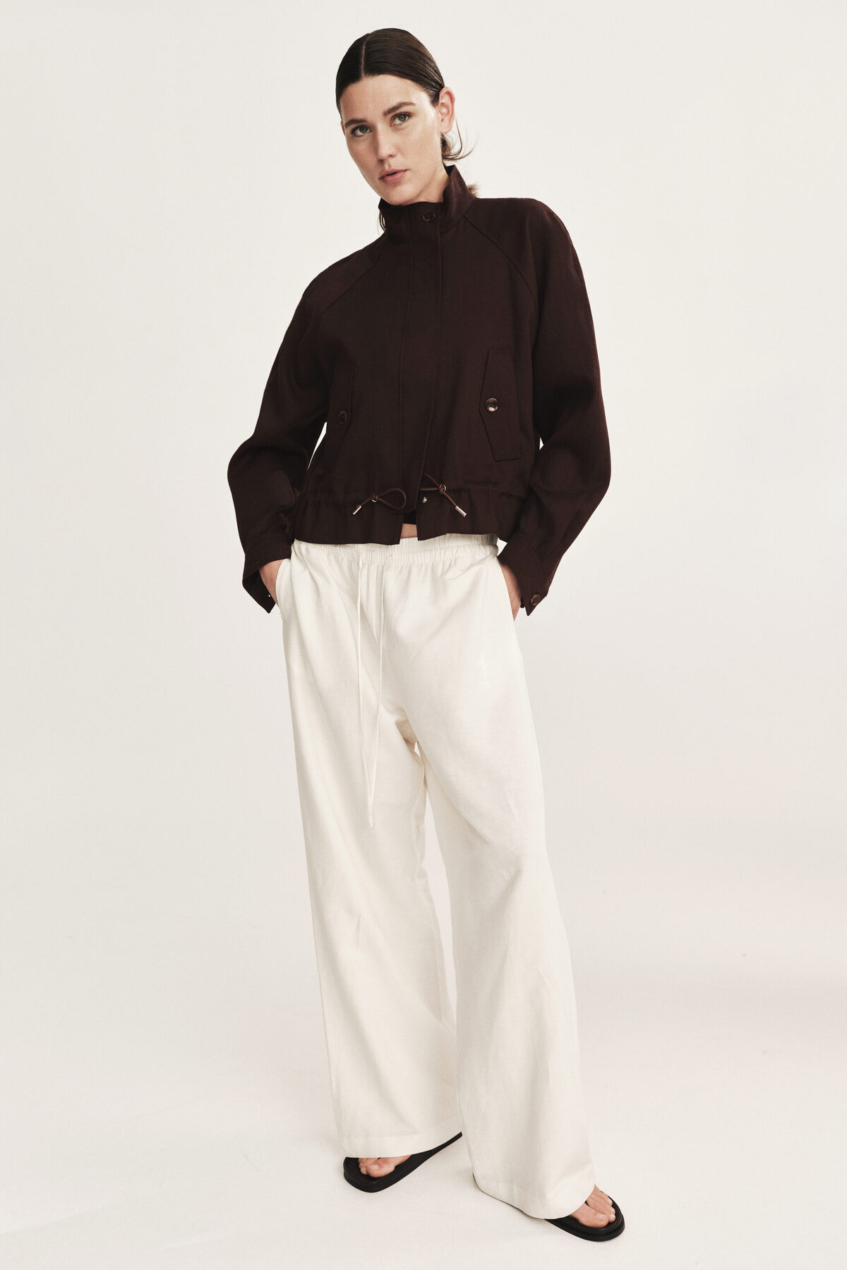 H&M Keten Karışımlı Oversize Ceket görsel 2