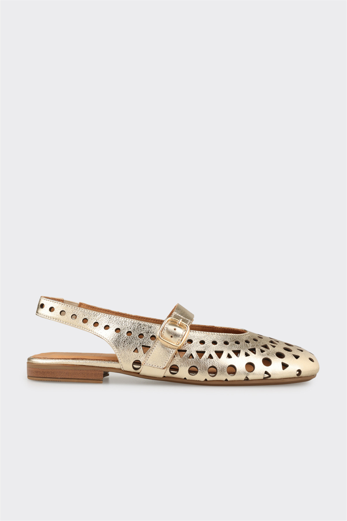 Gold Leather Women's Casual Shoes