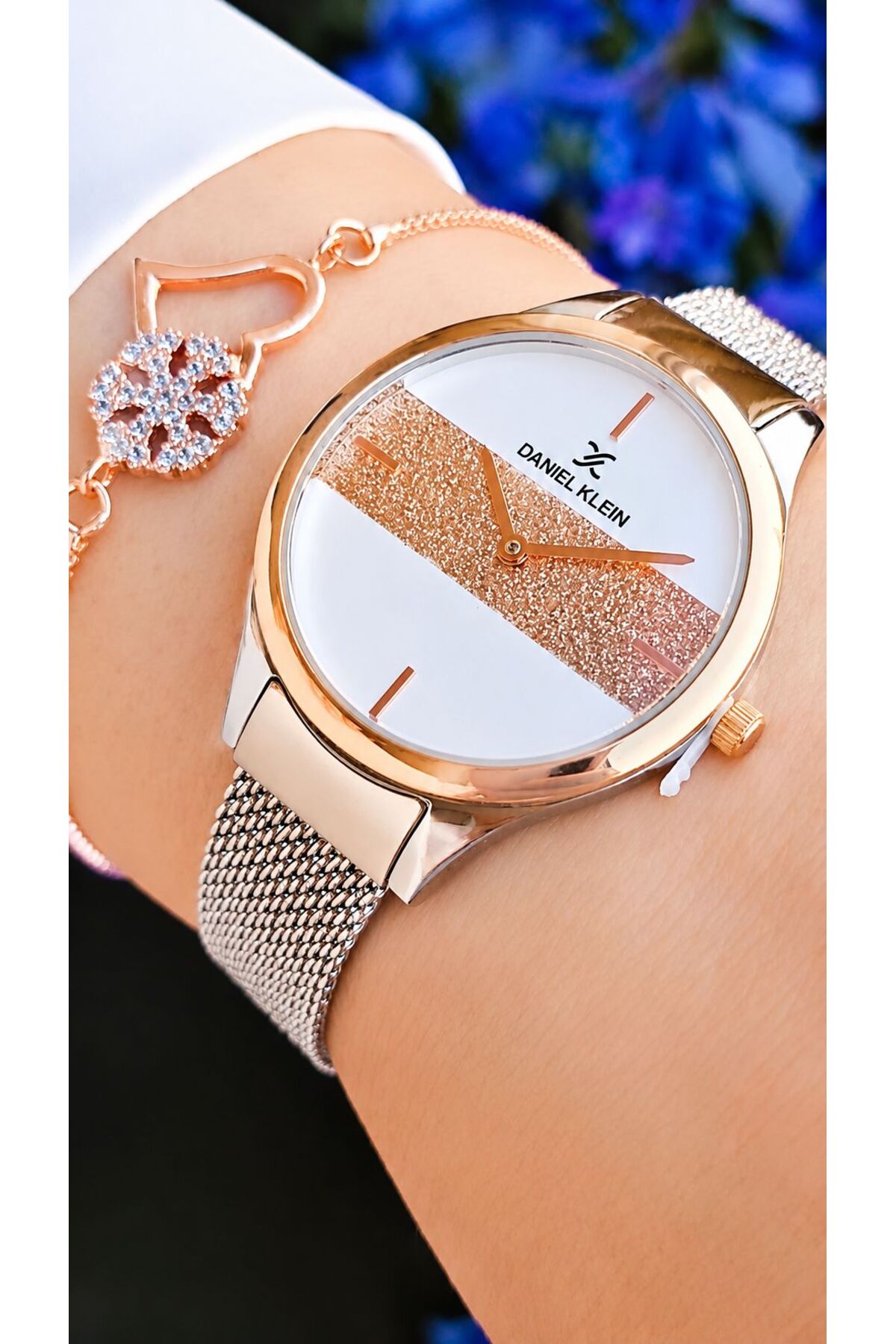 Gold Silver Color Mesh Steel Band 3 Atm Waterproof Women Wrist Watch-Bracelet Gift