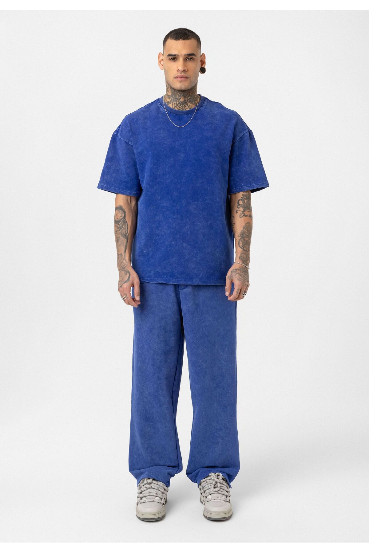 Yıkamalı Oversize Eşofman Takım — آبی DND_V90-01 — تصویر 2 از 6