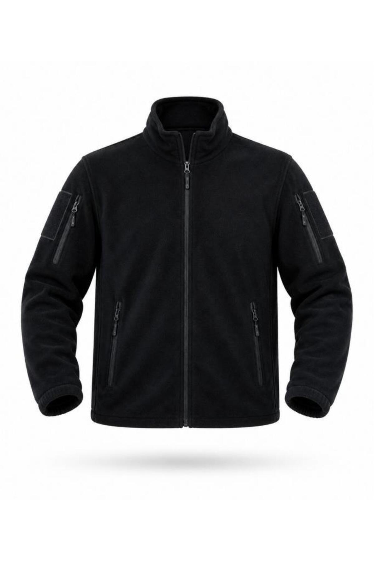 SINGLE SWORD Unisex Fermuarlı Taktik Polar Mont ve Hırka - Siyah, 2XL Beden — رنگارنگ Au54