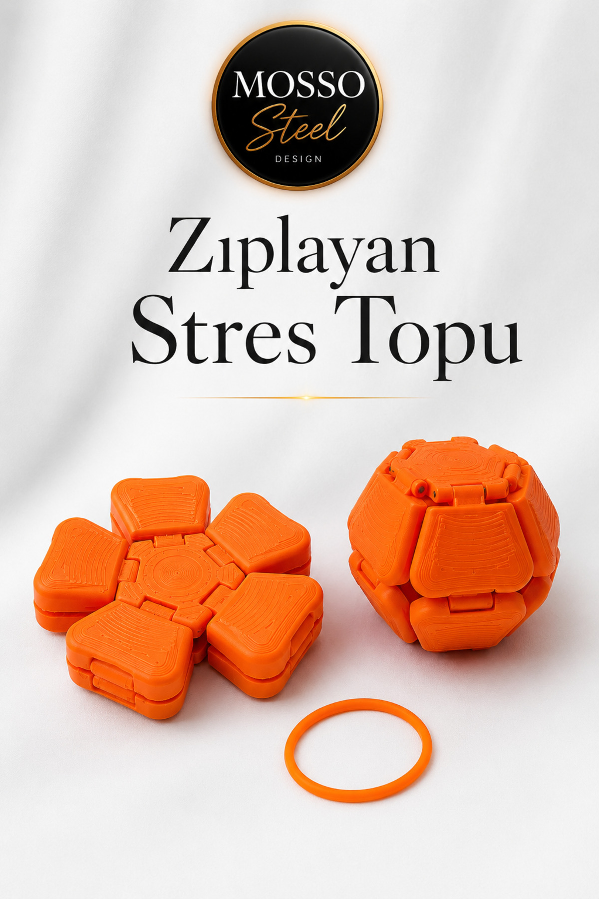 Mosso Steel Zıplayan Stres Topu Clicker Stres Topu – Lastik