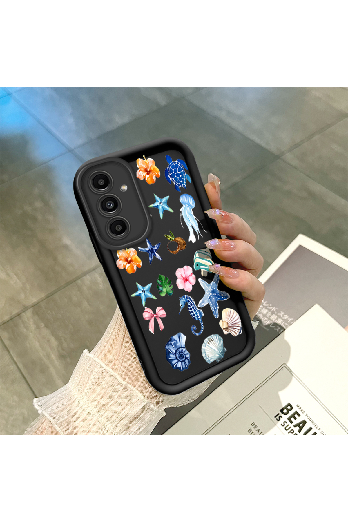 Black Silicone Case with Samsung Galaxy A13 5G(SM-A136) Shockproof Camera Protection