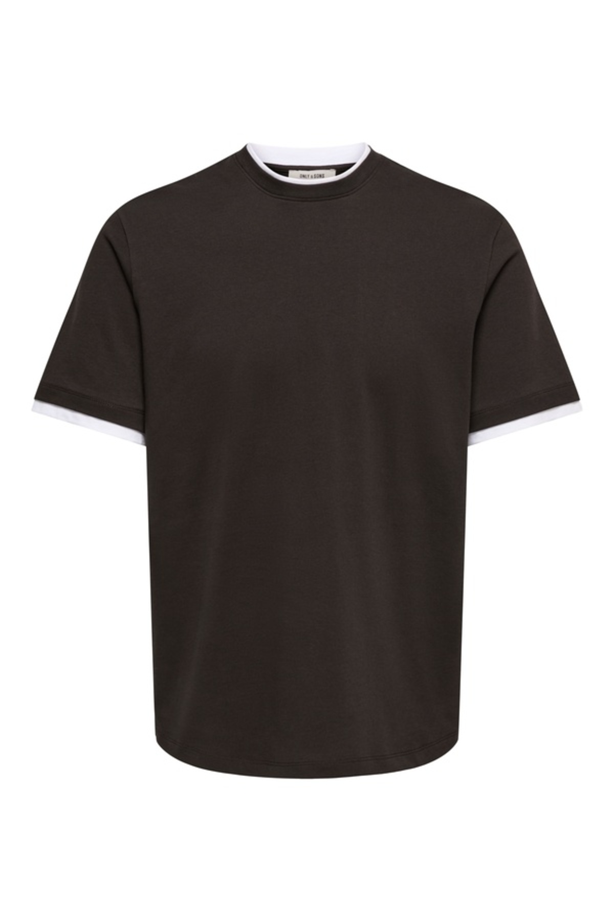 Only & Sons ONSDEAN RLX SS DOUBLE LAYER TEE Erkek Kahverengi T