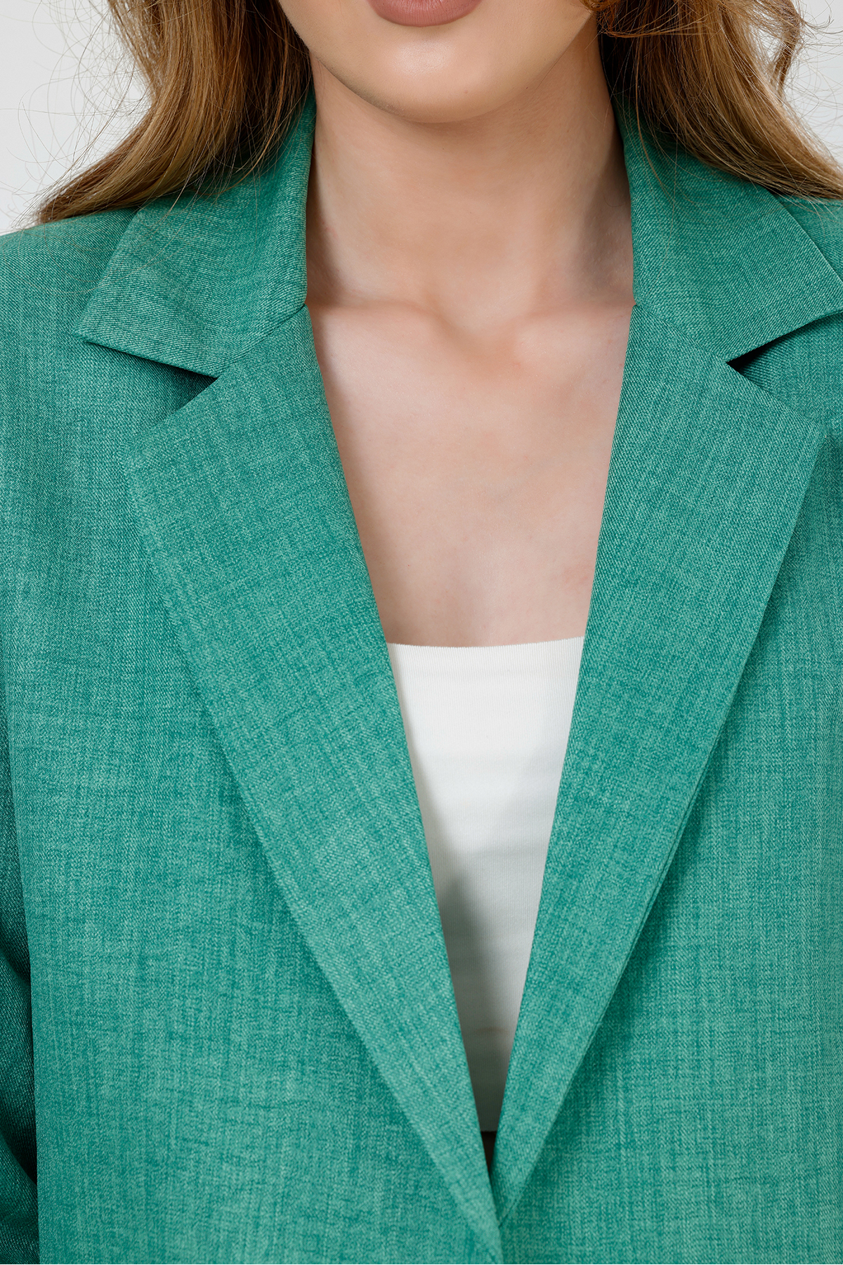 MD trend  Kadın Kolu Katlanabilir Astarlı Kruvaze Blazer Keten Ceket - Görsel 3