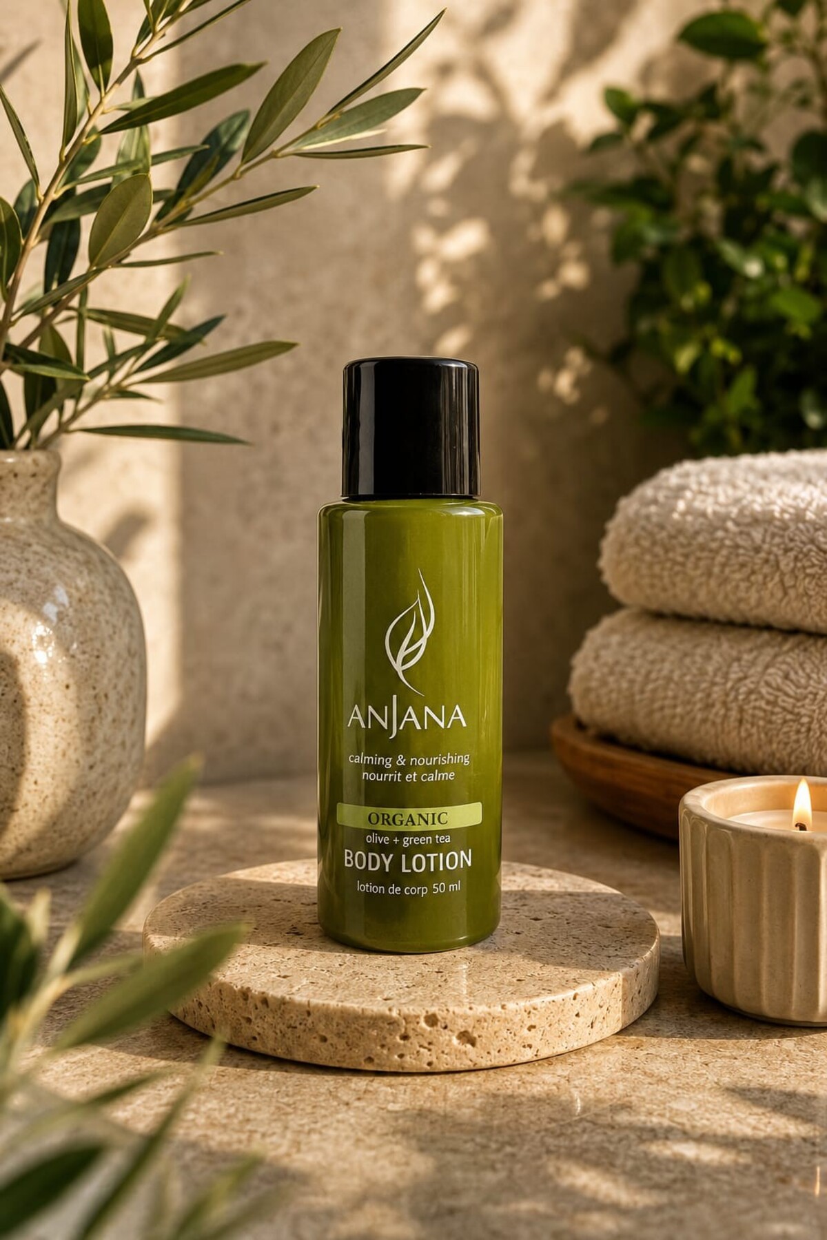 ANJANA Organic Body Lotion Zeytinyağı & Yeşil Çay Özlü Vücut Losyonu 50 ml Nemlendirici ve Besleyici — 167076