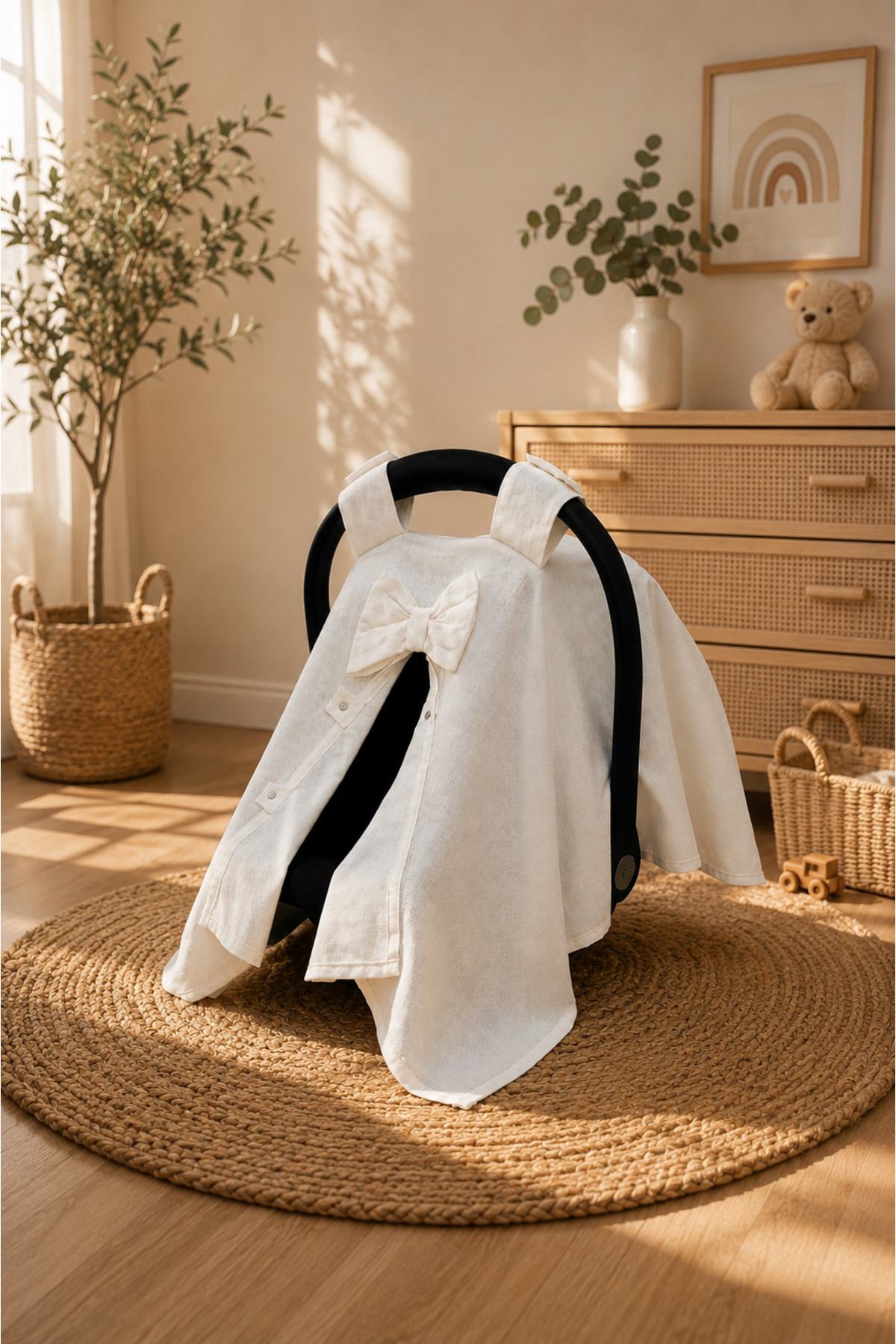 100% Cotton Muslin Fabric Double Layer Stroller Cover