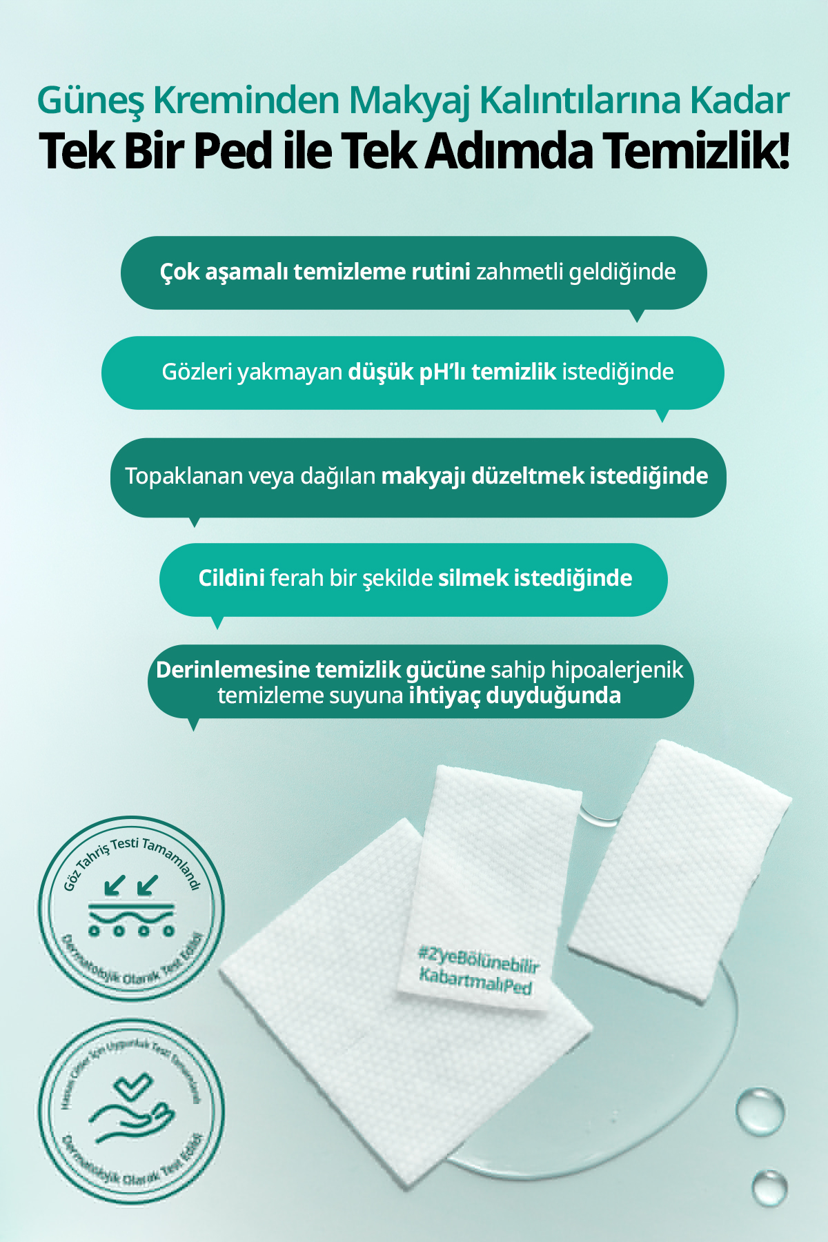 Ciltten Fazla Sebumu Arındıran Makyaj Temizleme Pedi Salicinic Pore Cleansing Water Pad — 9688 — تصویر 3 از 9