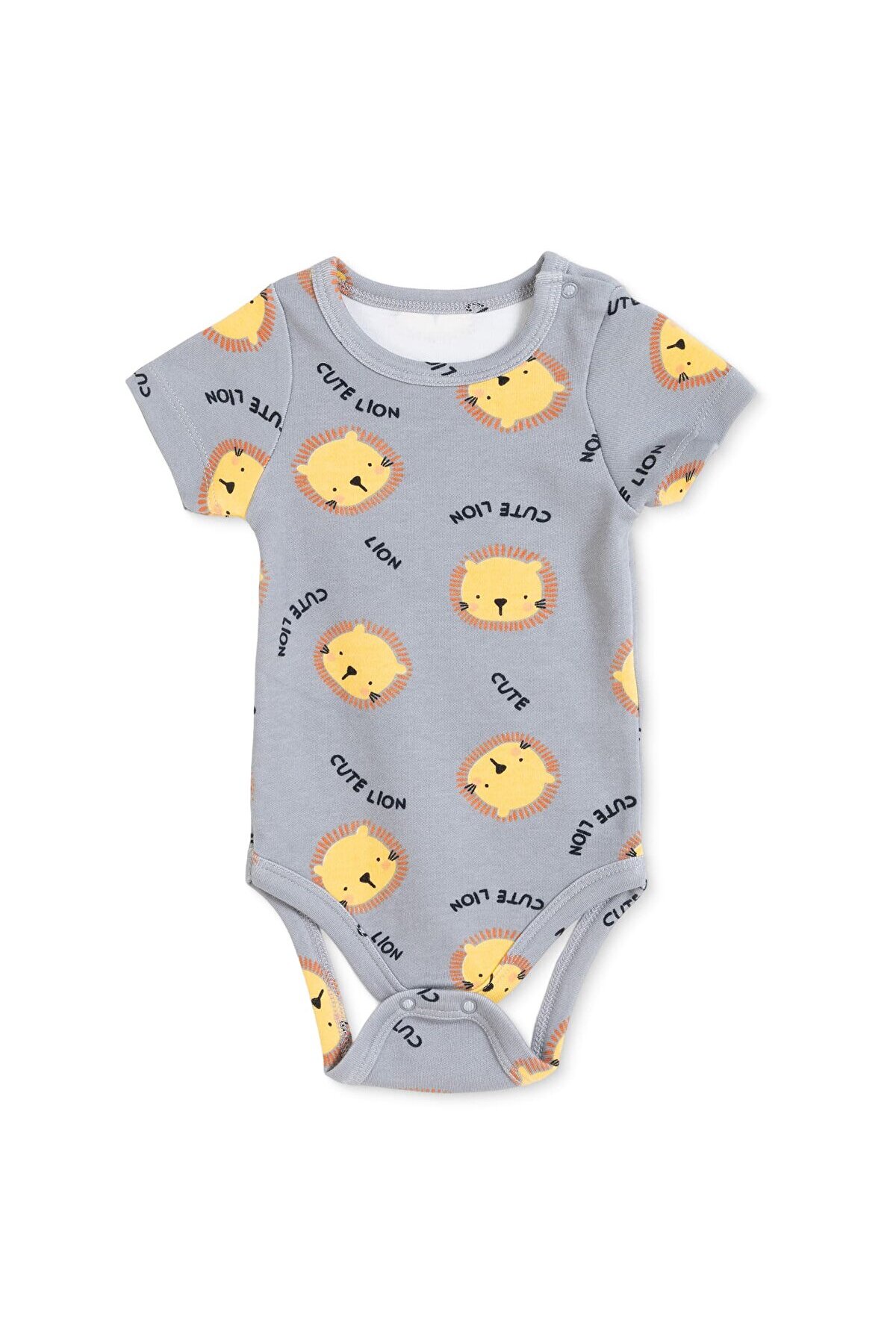 HelloBaby Baby Boy Body Animal Printed Snap Fastener Collar Short Sleeve