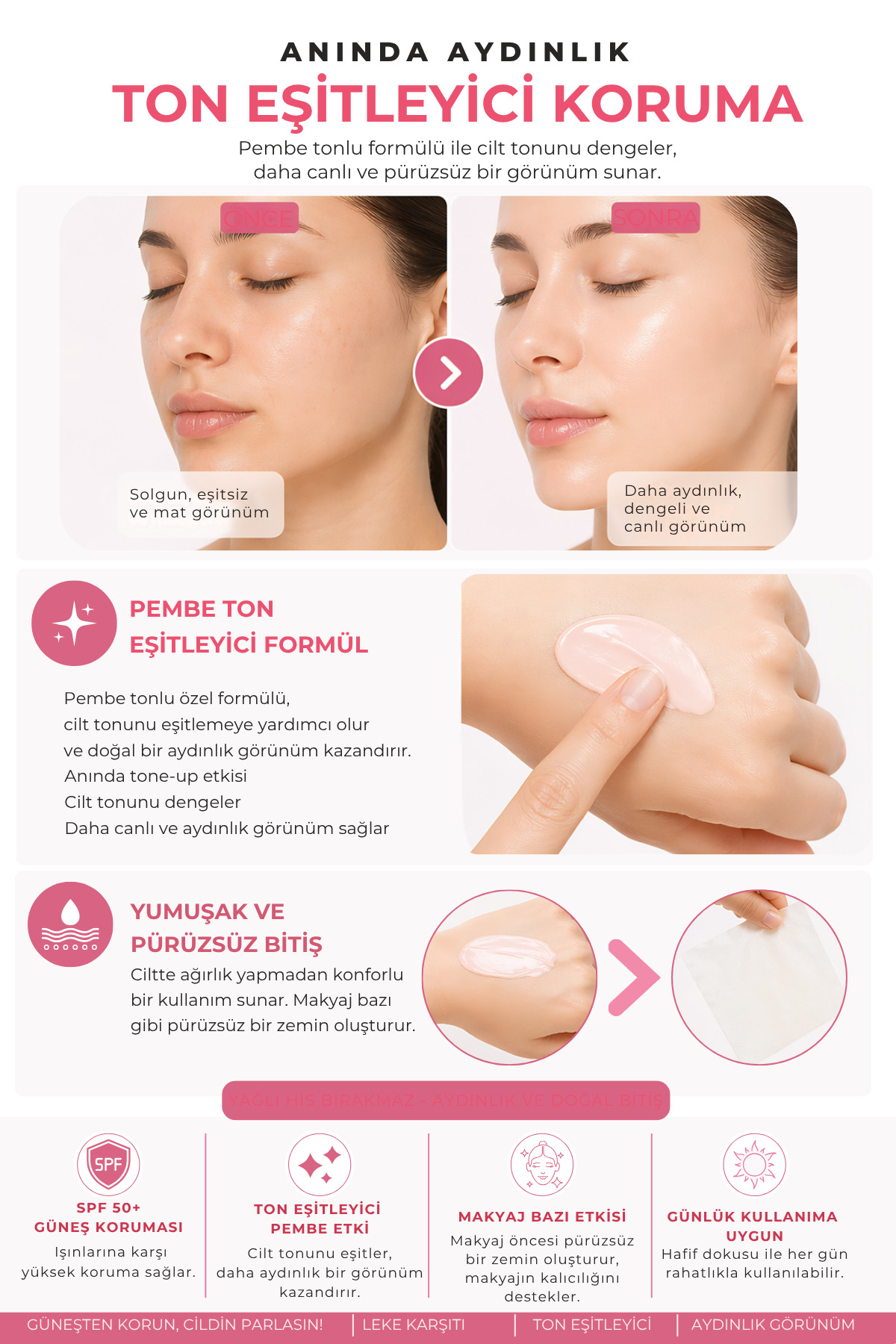 2’li Tone Up Etkili SPF 50+ Güneş Kremi Seti — ST00009 — تصویر 4 از 8