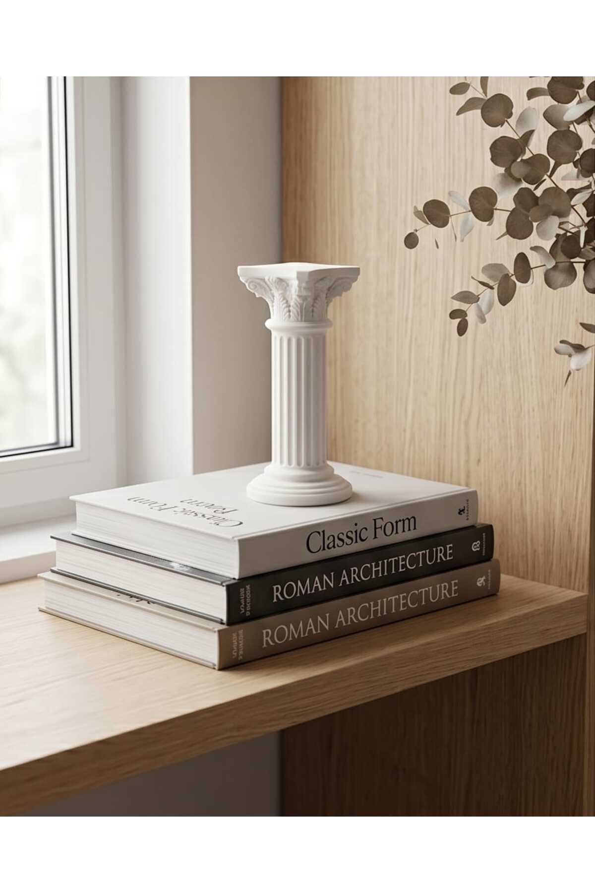 LUMİNA Dekoratif Mini Sütun Taş Görünümlü Beton Obje Minimal Raf