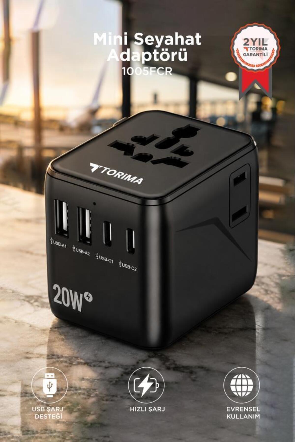 Torima Mini Boy Evrensel Seyahat Adaptörü 20W GaN III Hızlı Şarjlı