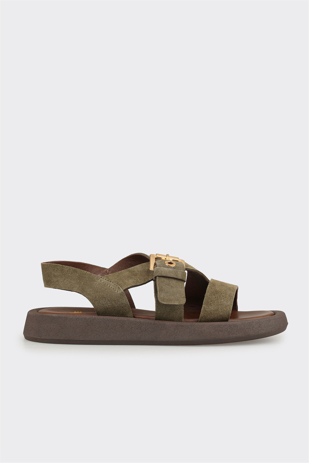 Women's Green Leather Sandals