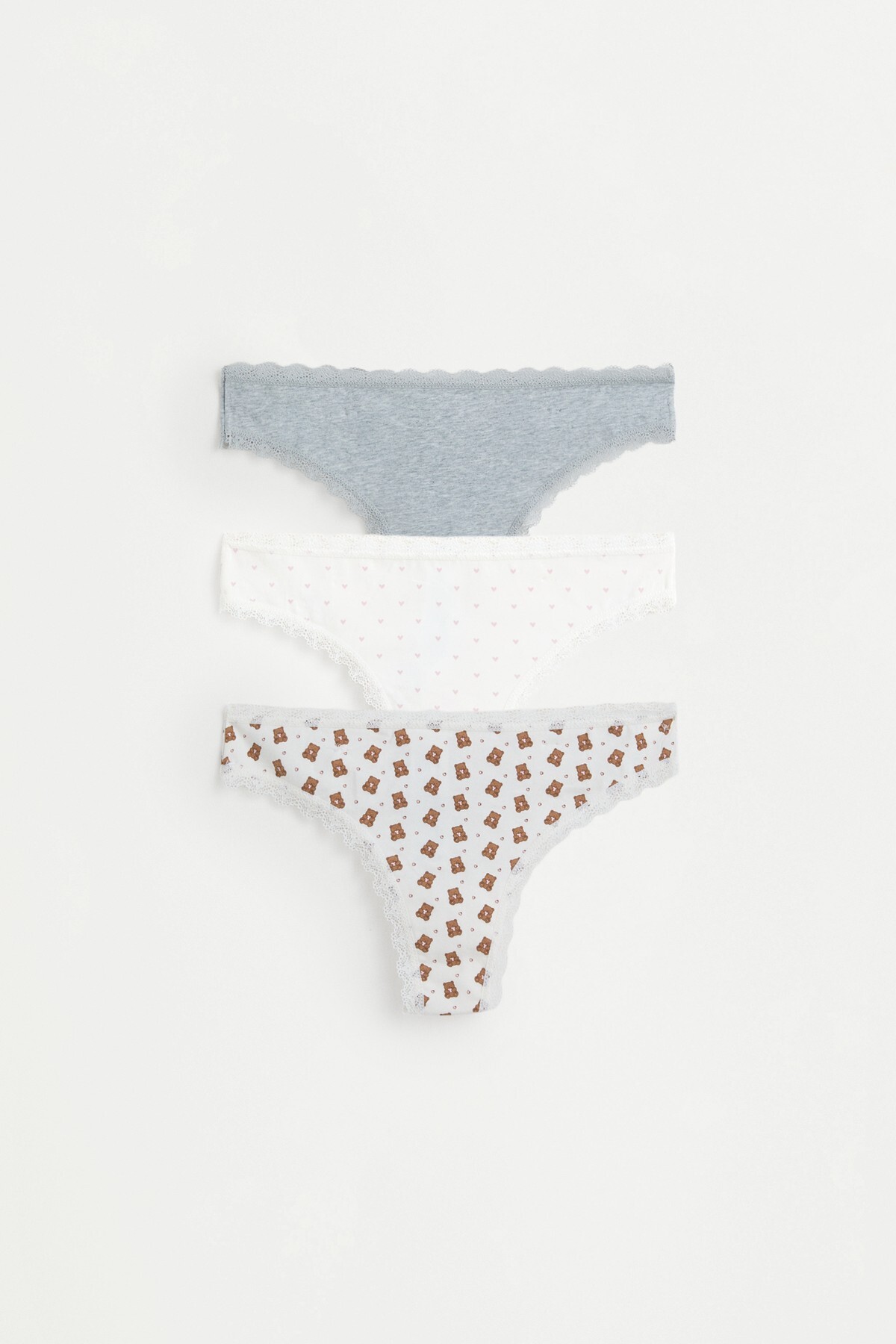 3-piece patterned Brazilian model panty package