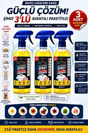 OTEXSA Çok Amaçlı Leke Çıkarıcı Sprey – Güçlü Yağ ve Kir Sökücü, İnatçı Lekel...