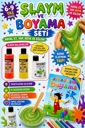 Ata Yayıncılık 6-9 yaş Slaym ve İnce Boyama Seti