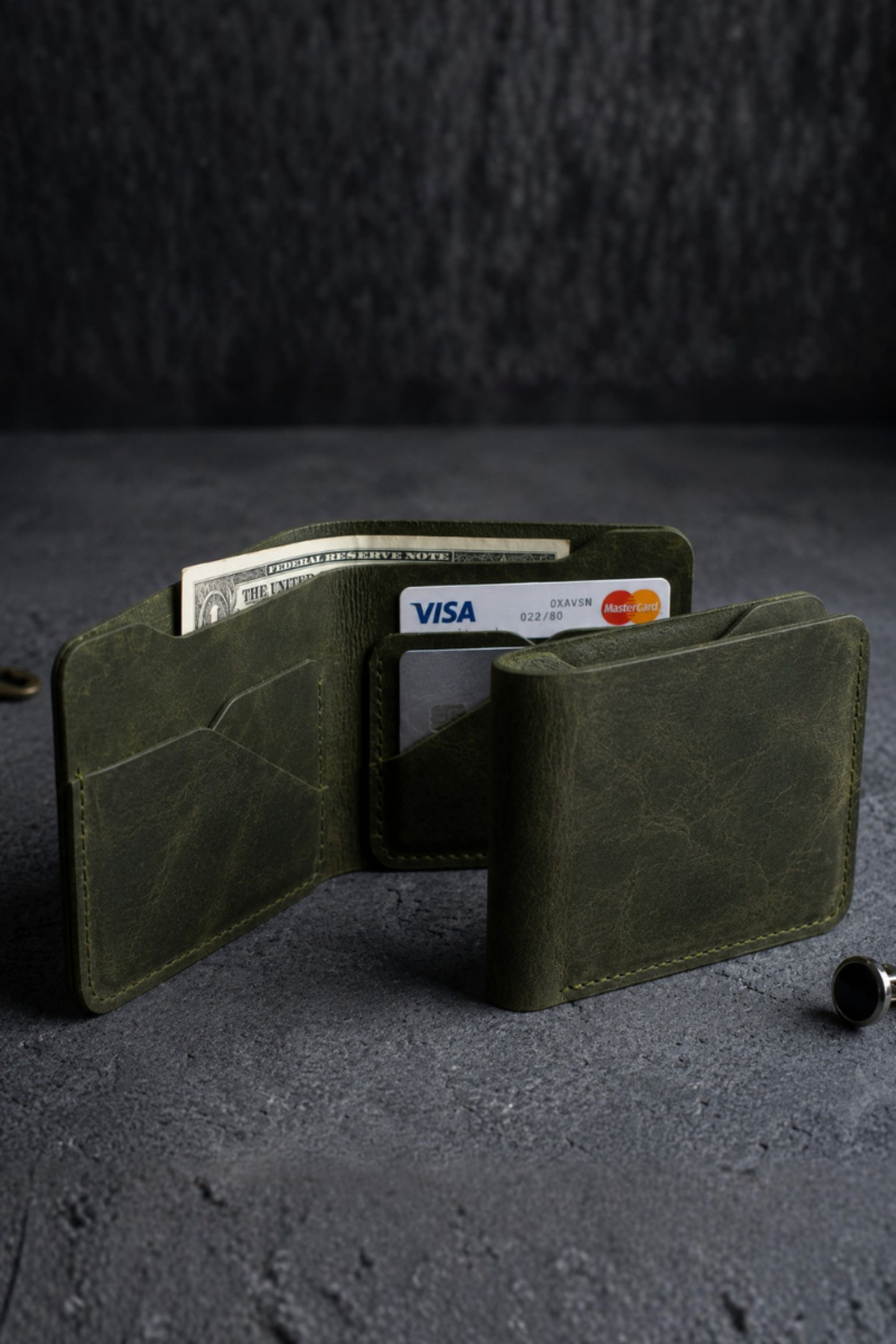 luvo 100% Real Leather Wallet Handmade Genuine Premium Leather 8 Card Capacity Vertical Wallet