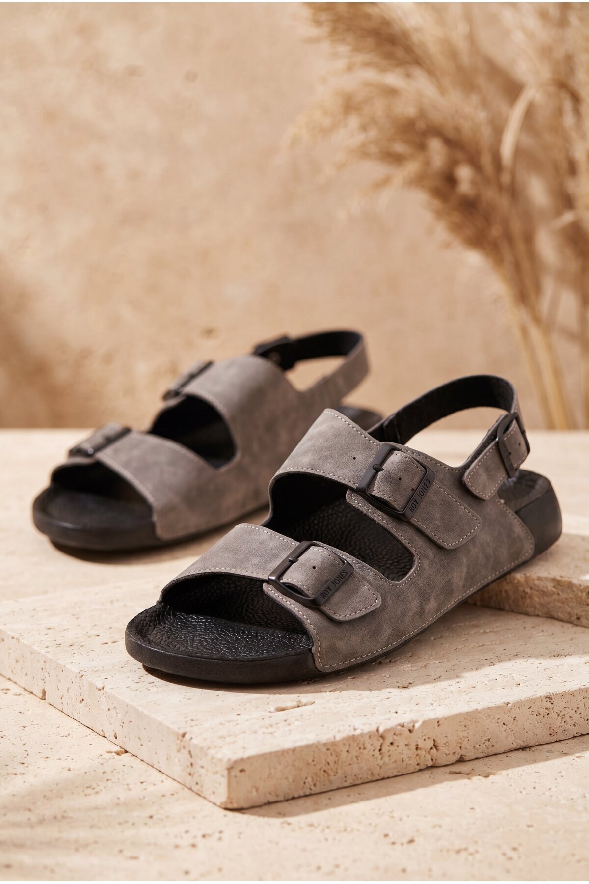 Shoebuo Erkek Sandalet Terlik Çift Tokalı Anatomik Taban Rahat Günlük Yazlık Premium Şık Tasarım görsel 2