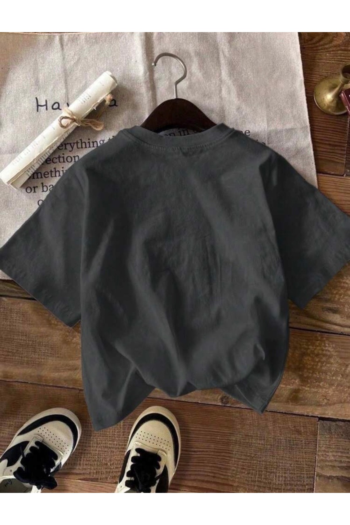 SANTAMİLA  Füme Babe Baskılı Oversize Tshirt - Görsel 3