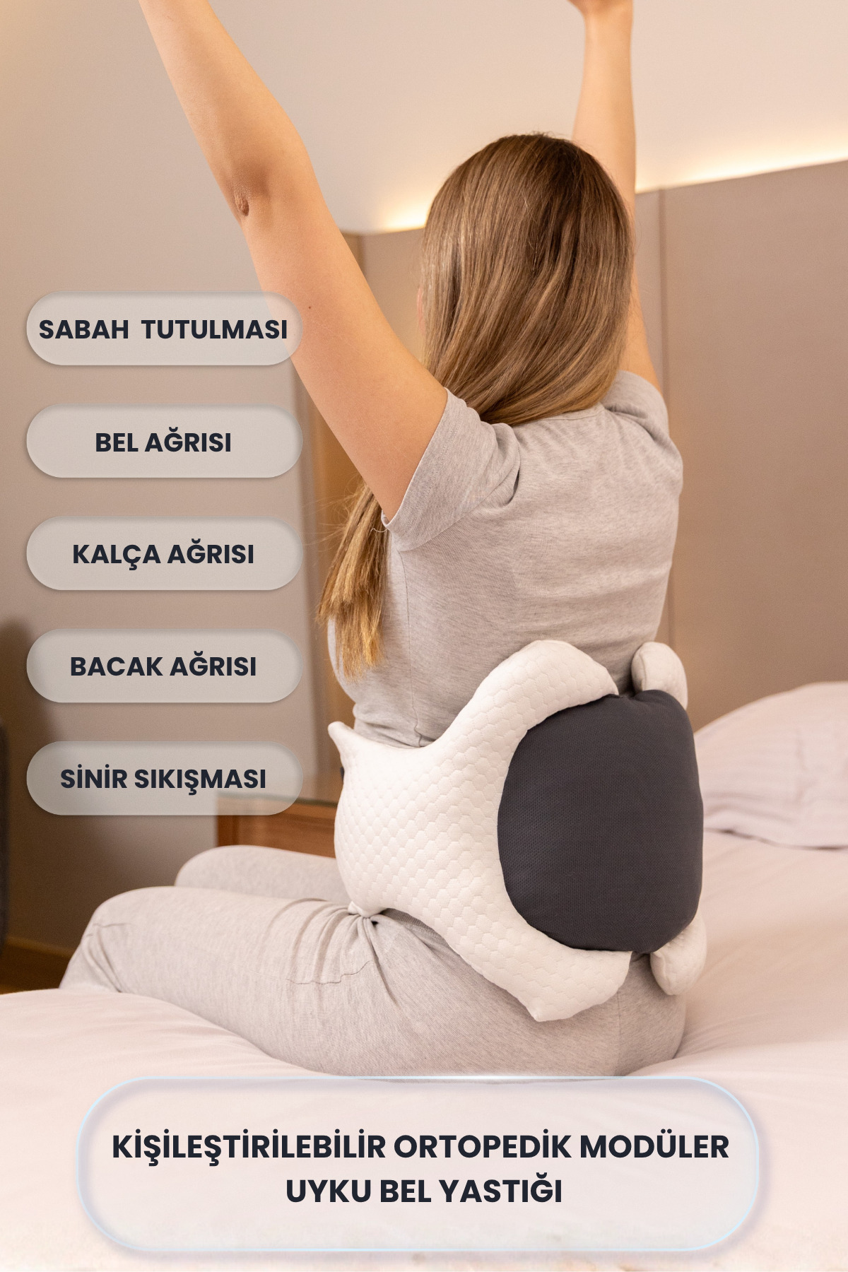 Timoties Modüler Ortopedik ve Siyatik Uyku Korse Yastığı görsel 2