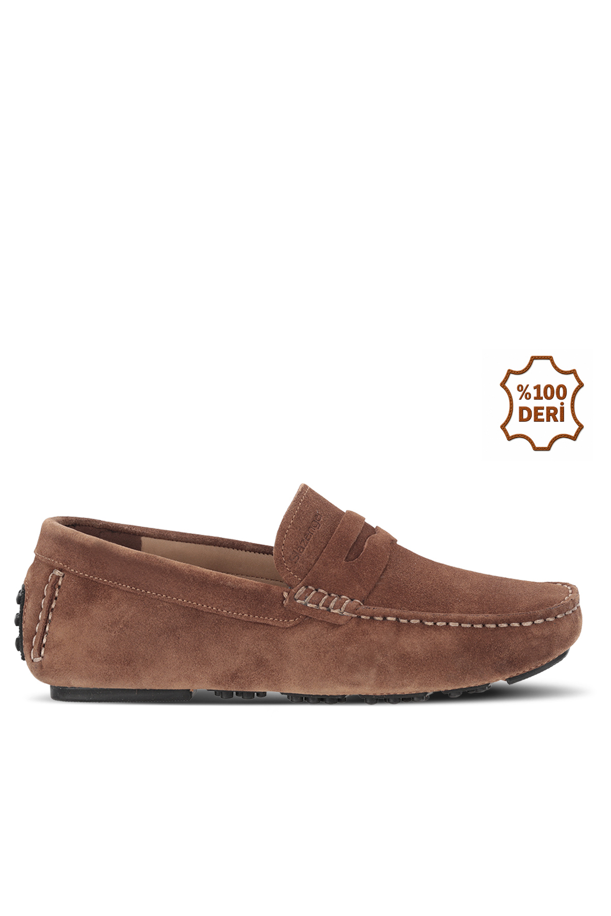 کفش ورزشی مردانه MONTANA I چرم قهوه‌ای روشن جیر اسلازنگر کفش اسنیکر Slazenger