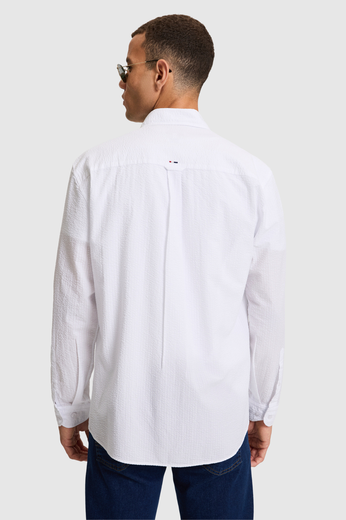 U.S. Polo Assn. Erkek Beyaz Uzun Kollu Basic Gömlek 50324638-VR013 görsel 5