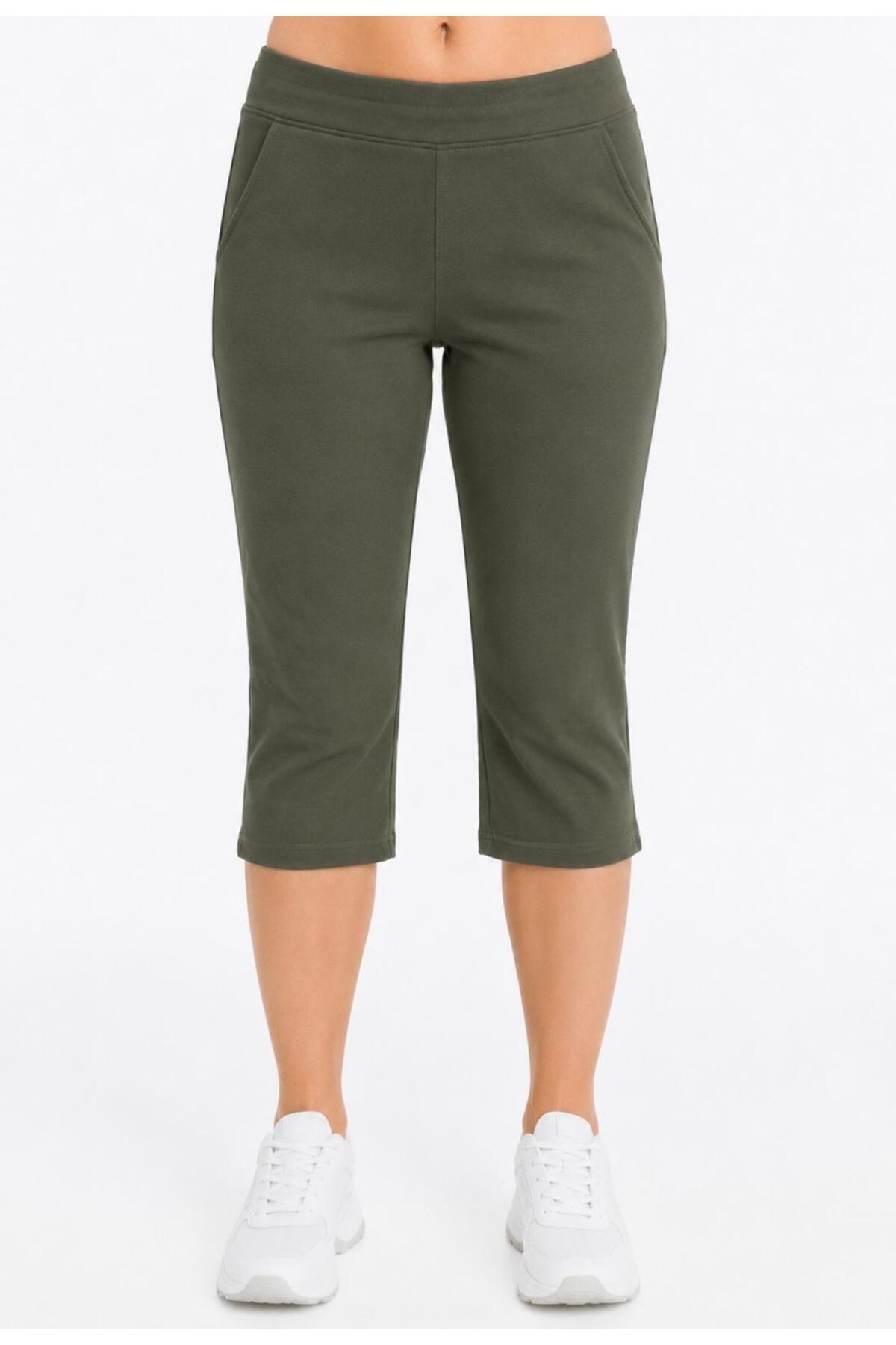 Women's Khaki 2 Thread Capri Bottom-k292