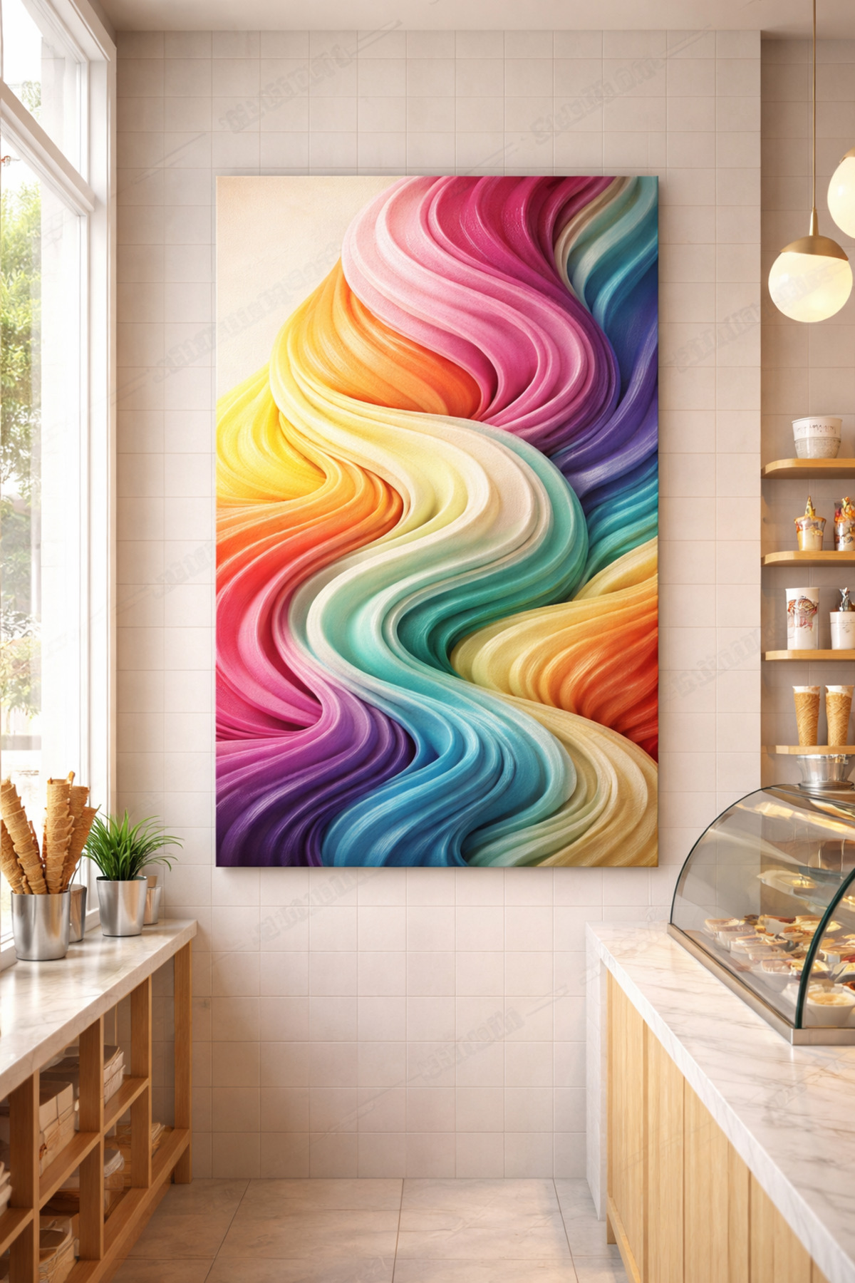 Dondurma Dalgası Temalı Kanvas Tablo - 70x70 cm