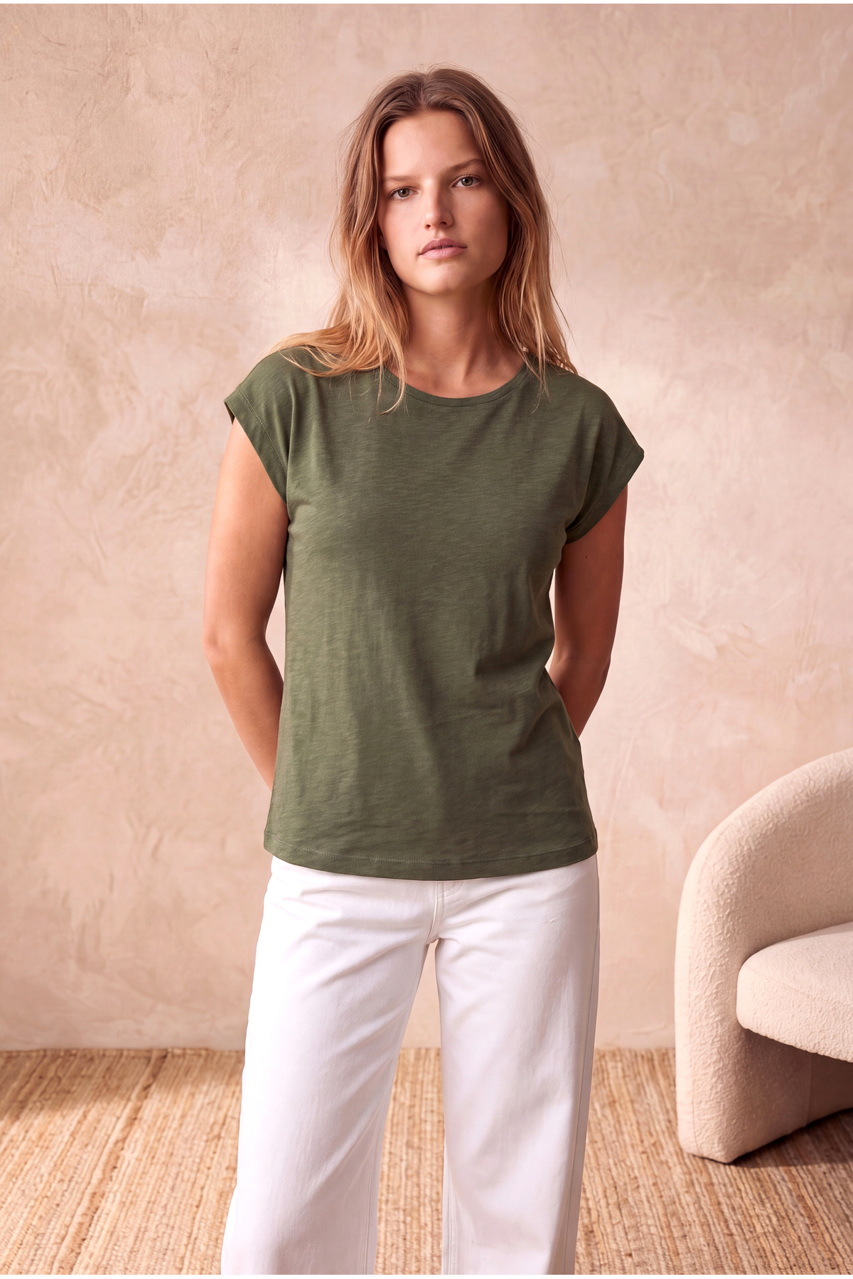 Women's Lime Green 100% Cotton Flamed Regular Fit Crew Neck Short Sleeve Shoulder Look T-Shirt Winslet