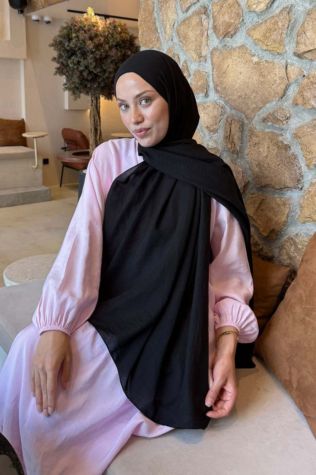 lamelif Rami Şal Siyah