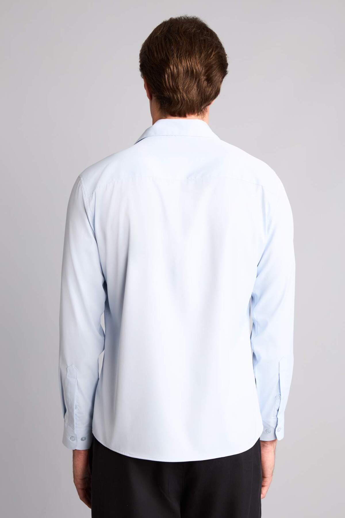 Modern Fit Uzun Kollu Gömlek H8114AX26SM — آبی — تصویر 5 از 7