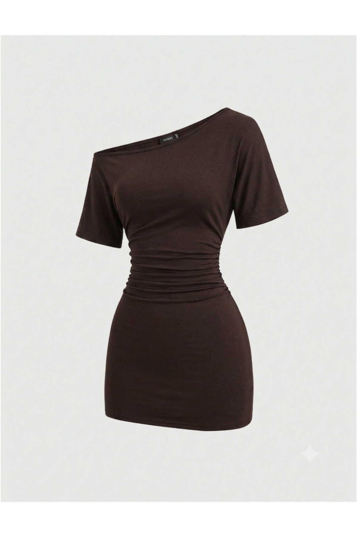 Low Shoulder Shirr Detailed Mini USA TRENDS Dress - DO385421