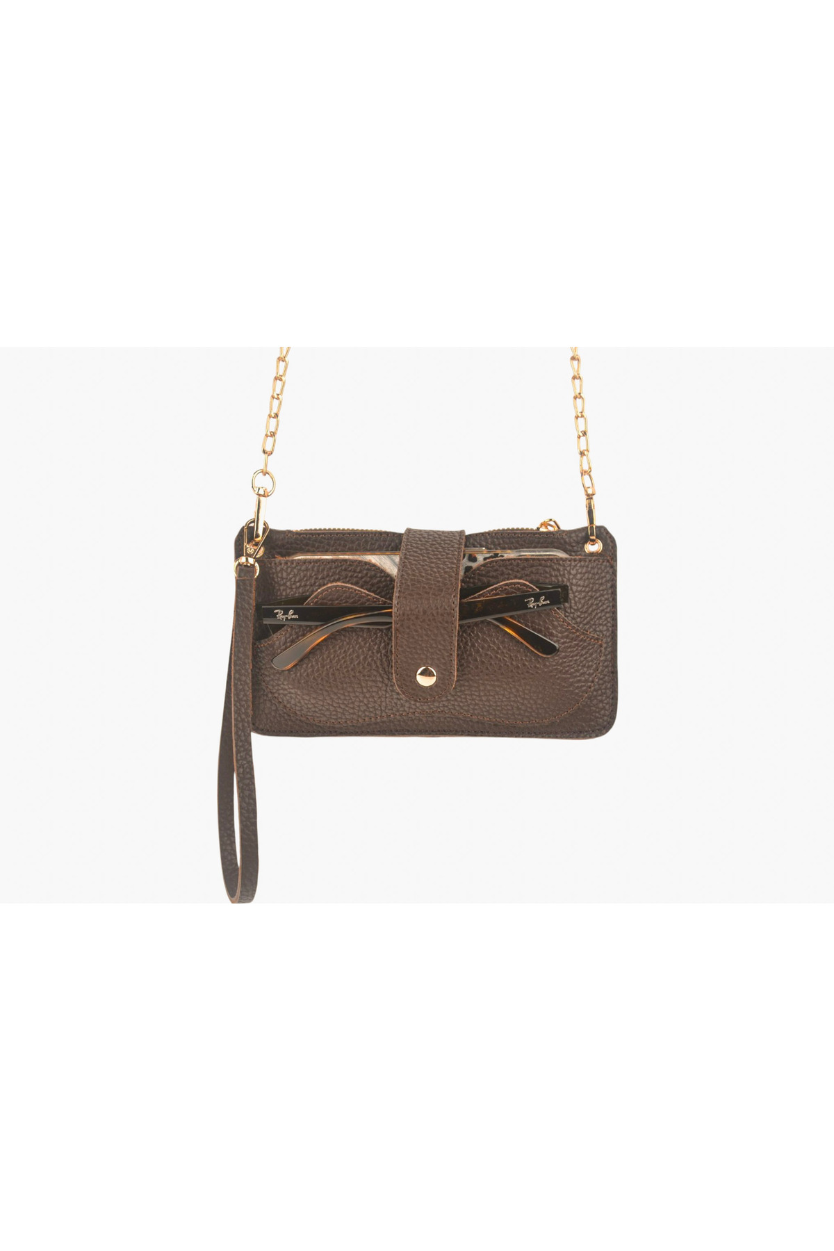 ELİS Multi Compartment Phone Wallet Women's Shoulder Bag with Chain Strap - Glasses and Card Compartment